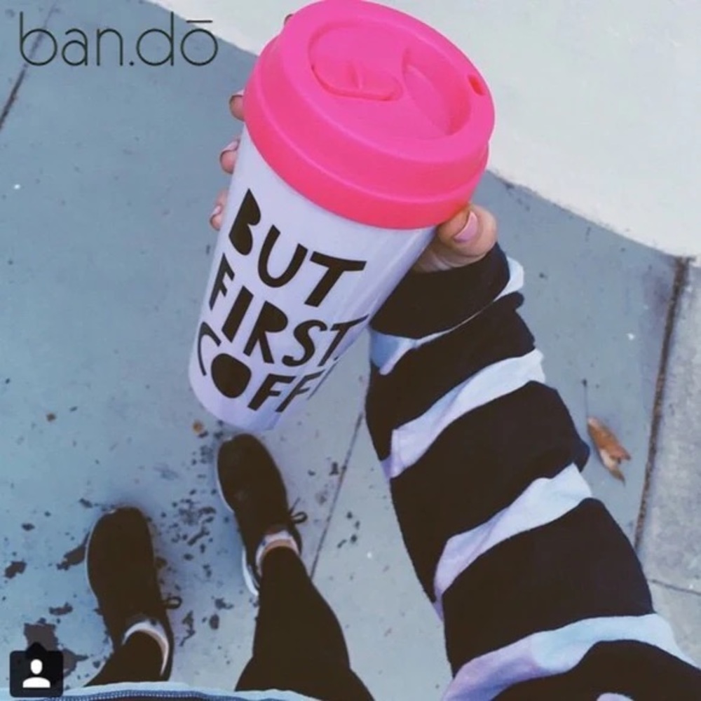 ban.do Hot Stuff Travel Coffee Mug Thermal Tumbler with Lid, But First Coffee - Picture 7 of 11